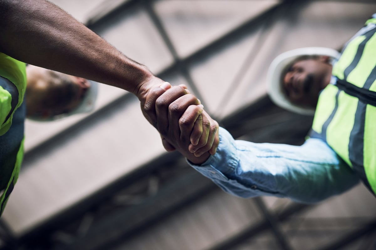 Teamwork at a construction site